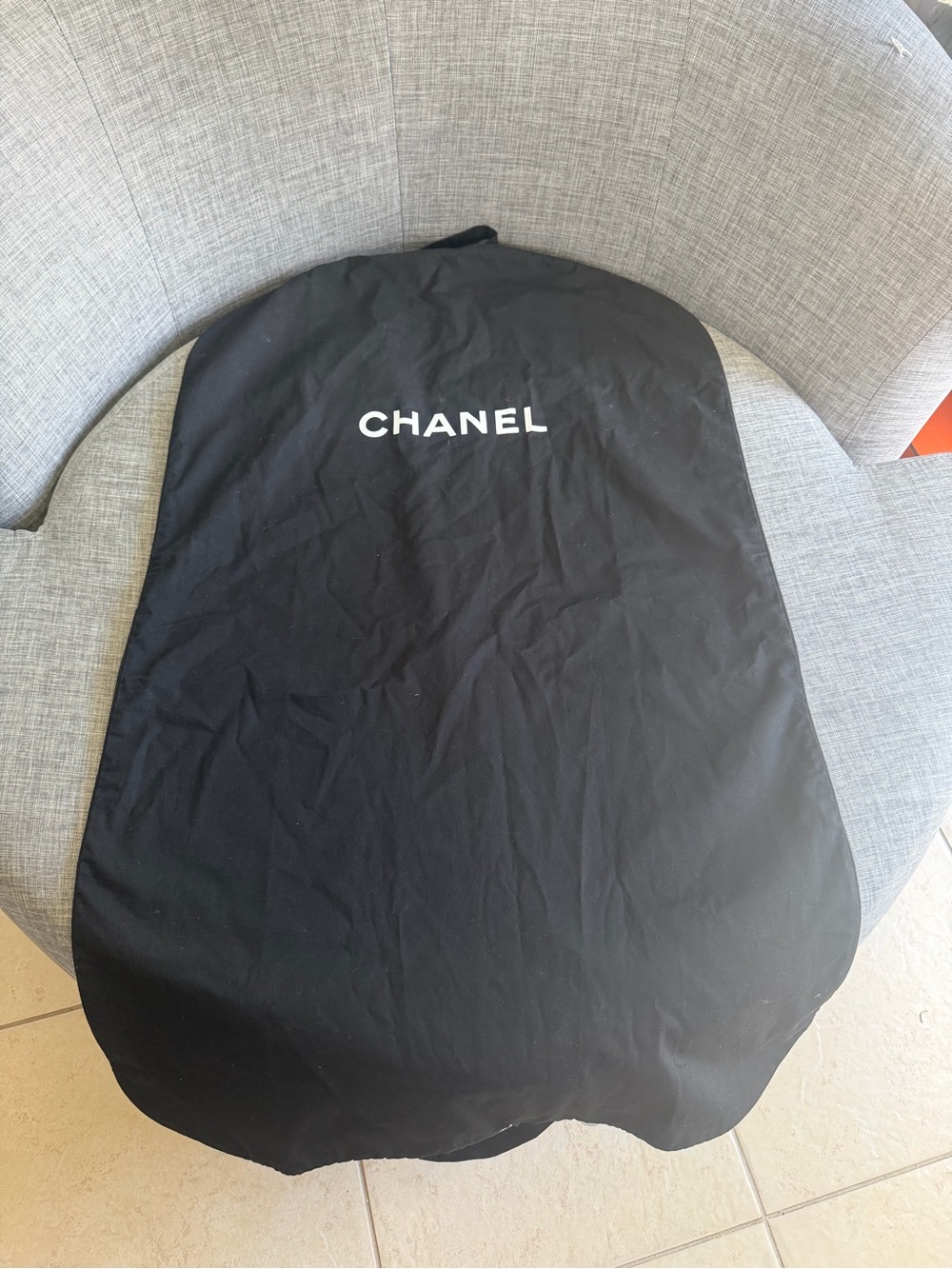 CHANEL Black Garment Cover with White Logo